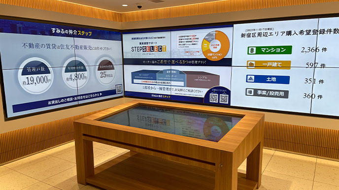 広尾ガーデンヒルズの店頭パネル＆デジタルサイネージ